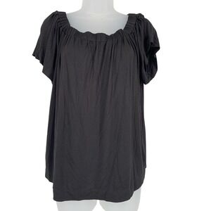 LOFT Black Bow Back Blouse Medium NWT Soft Minimalist Top